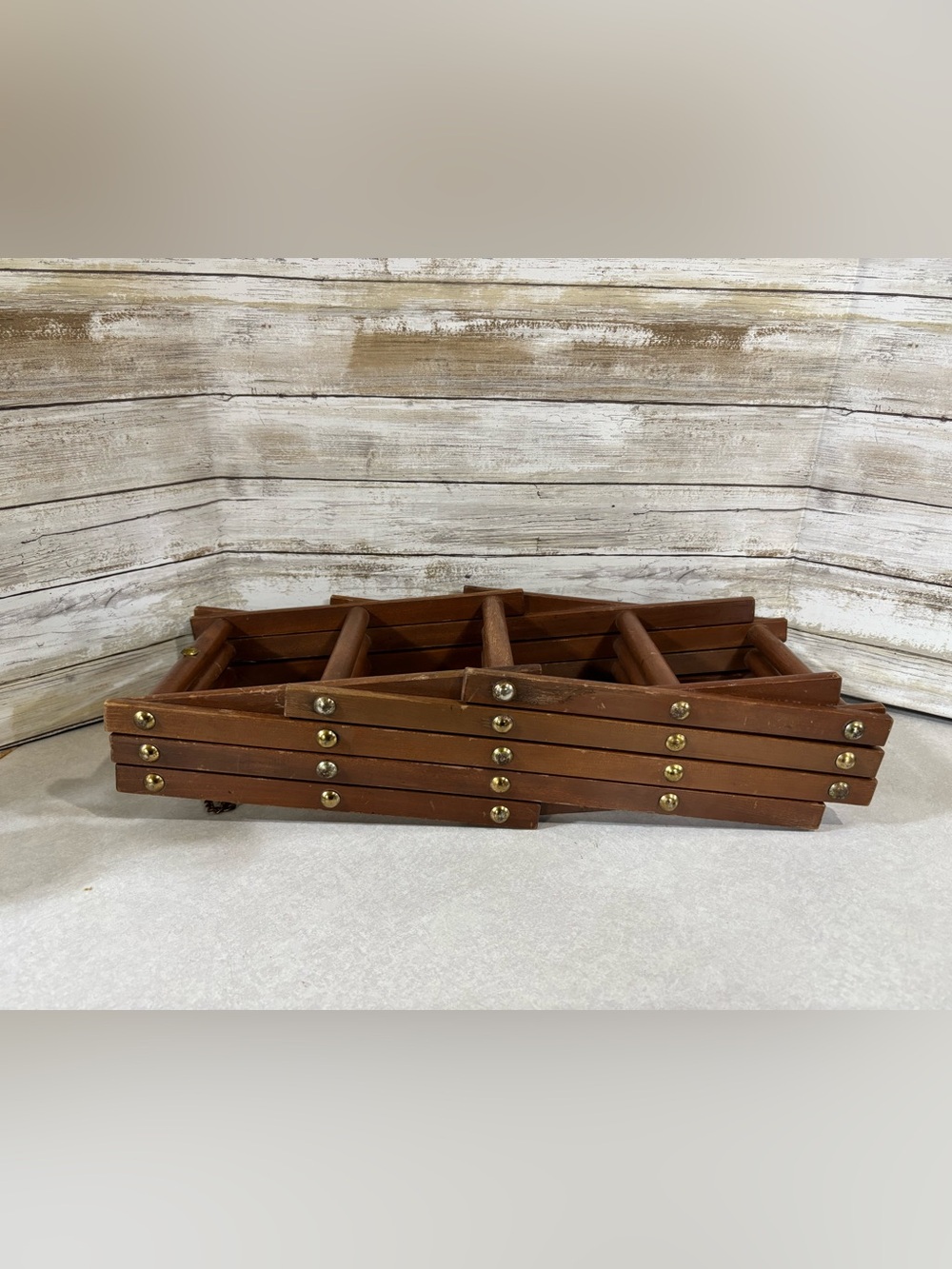 Vintage expandable wooden wine rack
